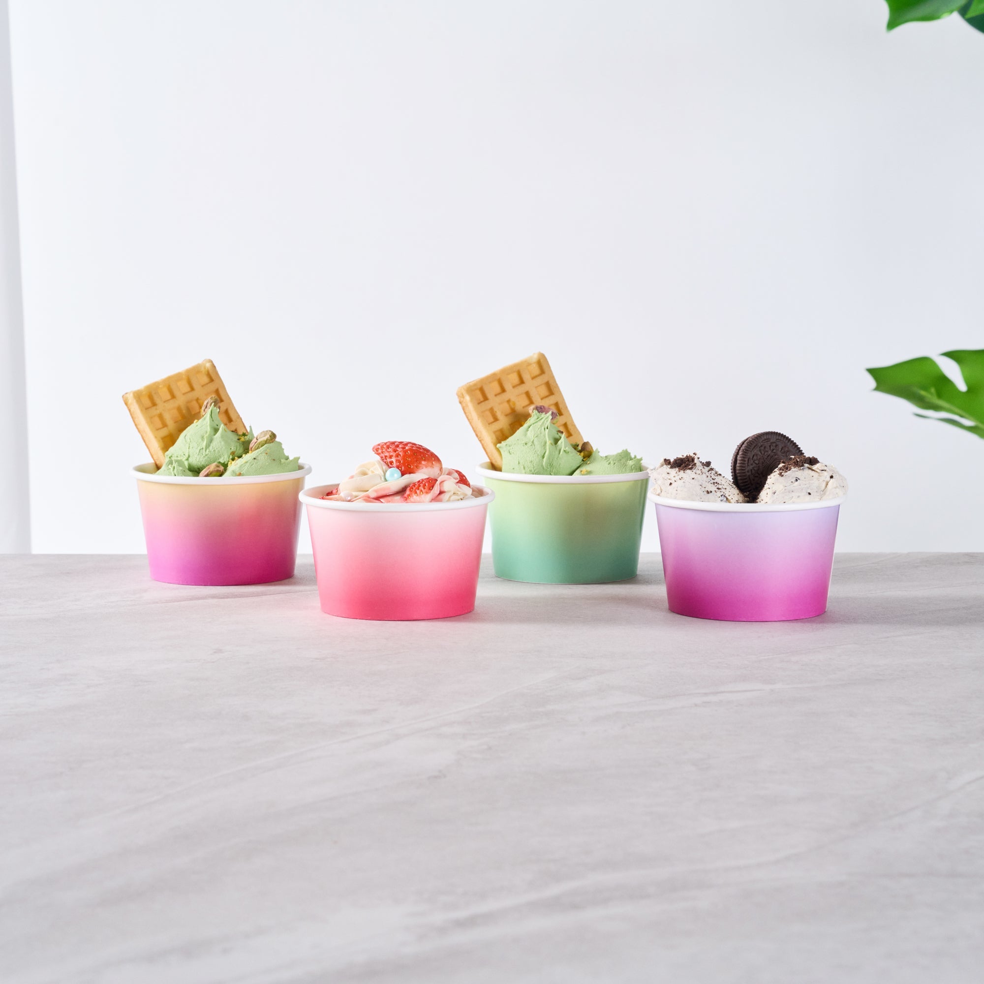 Coppetta 8 oz Round Assorted Ombre Paper To Go Cup - 3 3/4" x 3 3/4" x 2 1/4" - 200 count box