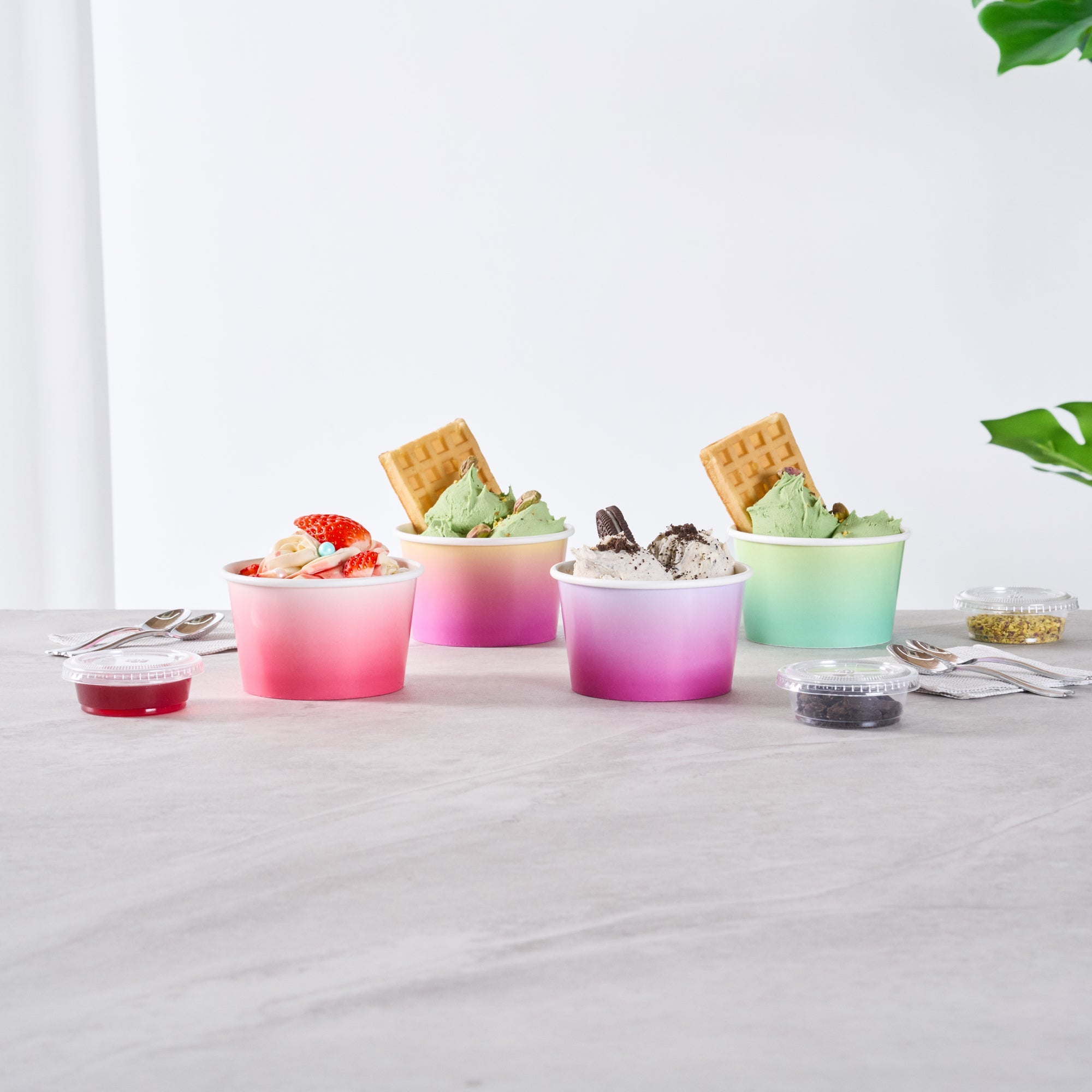 Coppetta 8 oz Round Assorted Ombre Paper To Go Cup - 3 3/4" x 3 3/4" x 2 1/4" - 200 count box