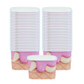 Coppetta 12 oz Square Vanilla Strawberry Swirl Paper To Go Cup - 4 1/4" x 3 1/4" x 2 3/4" - 200 count box
