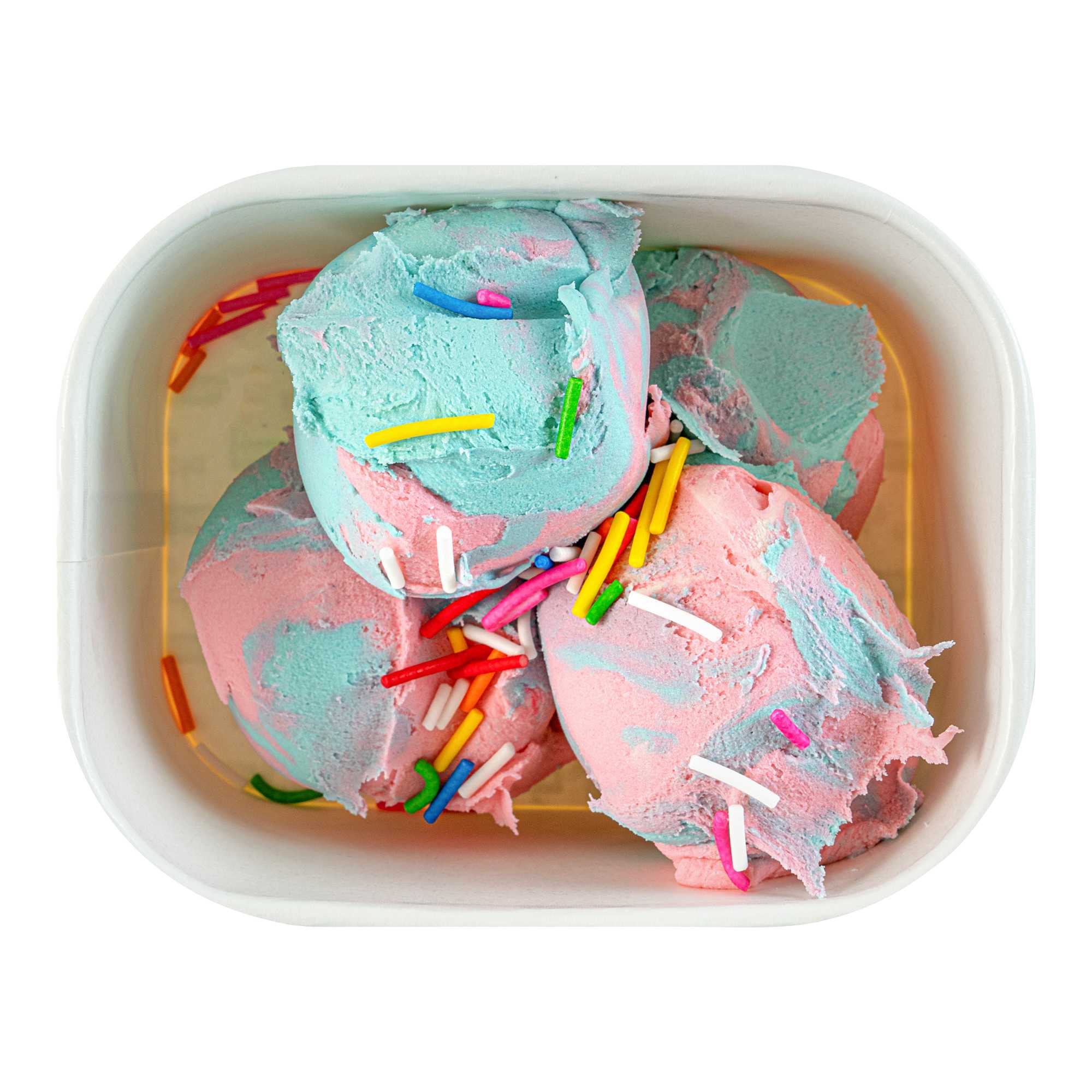 Coppetta 12 oz Square Vanilla Strawberry Swirl Paper To Go Cup - 4 1/4" x 3 1/4" x 2 3/4" - 50 count box