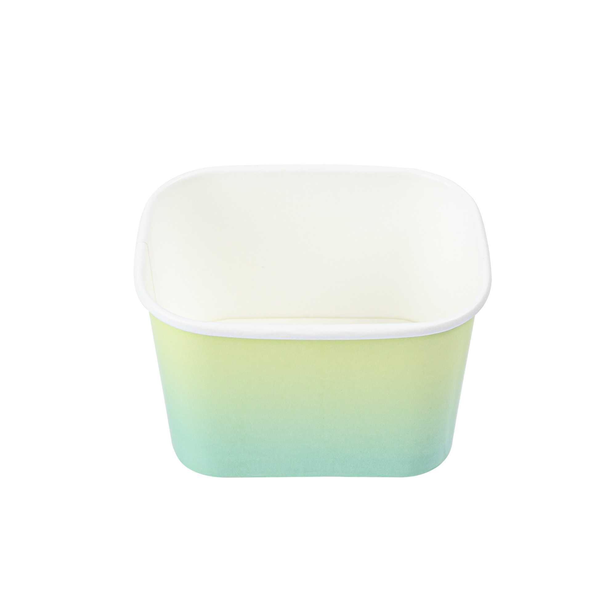 Coppetta 12 oz Square Teal And Green Ombre Paper To Go Cup - 4 1/4" x 3 1/4" x 2 3/4" - 50 count box