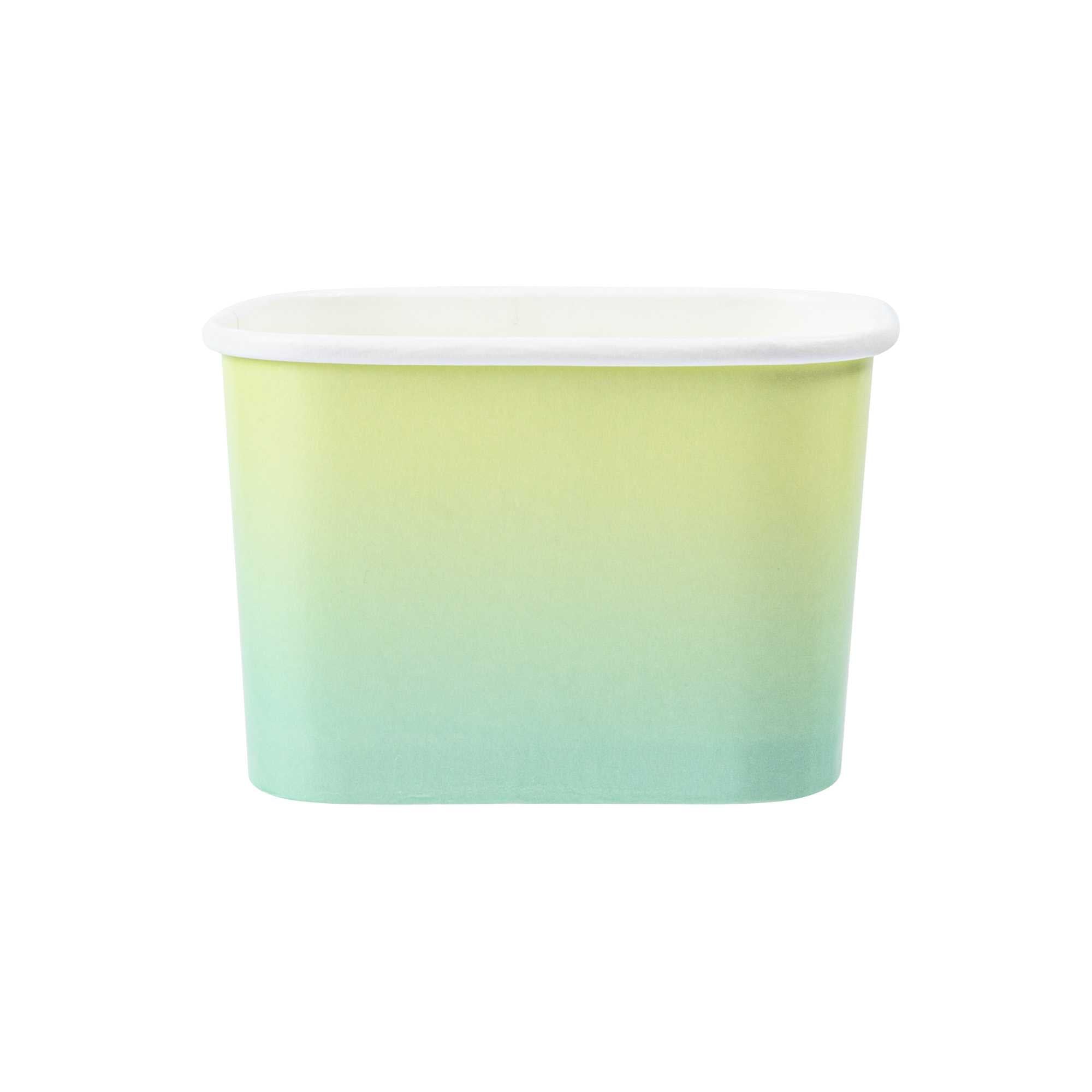 Coppetta 12 oz Square Teal And Green Ombre Paper To Go Cup - 4 1/4" x 3 1/4" x 2 3/4" - 50 count box