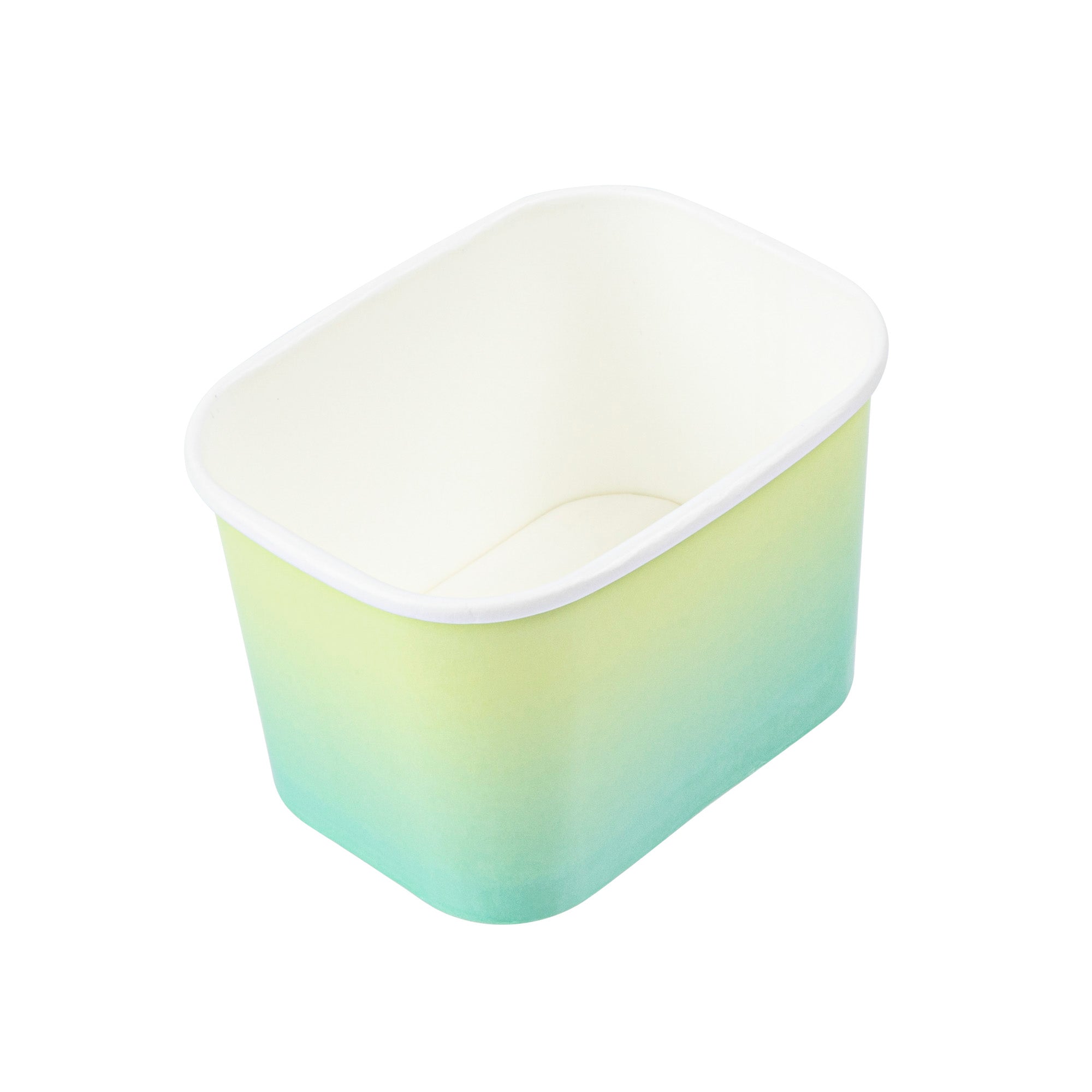 Coppetta 12 oz Square Teal And Green Ombre Paper To Go Cup - 4 1/4" x 3 1/4" x 2 3/4" - 200 count box