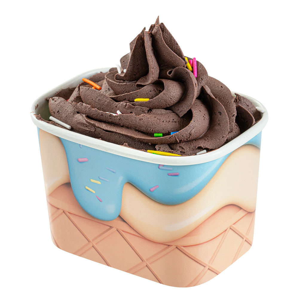 Coppetta 12 oz Square Frosty Delight Paper To Go Cup - 4 1/4" x 3 1/4" x 2 3/4" - 200 count box