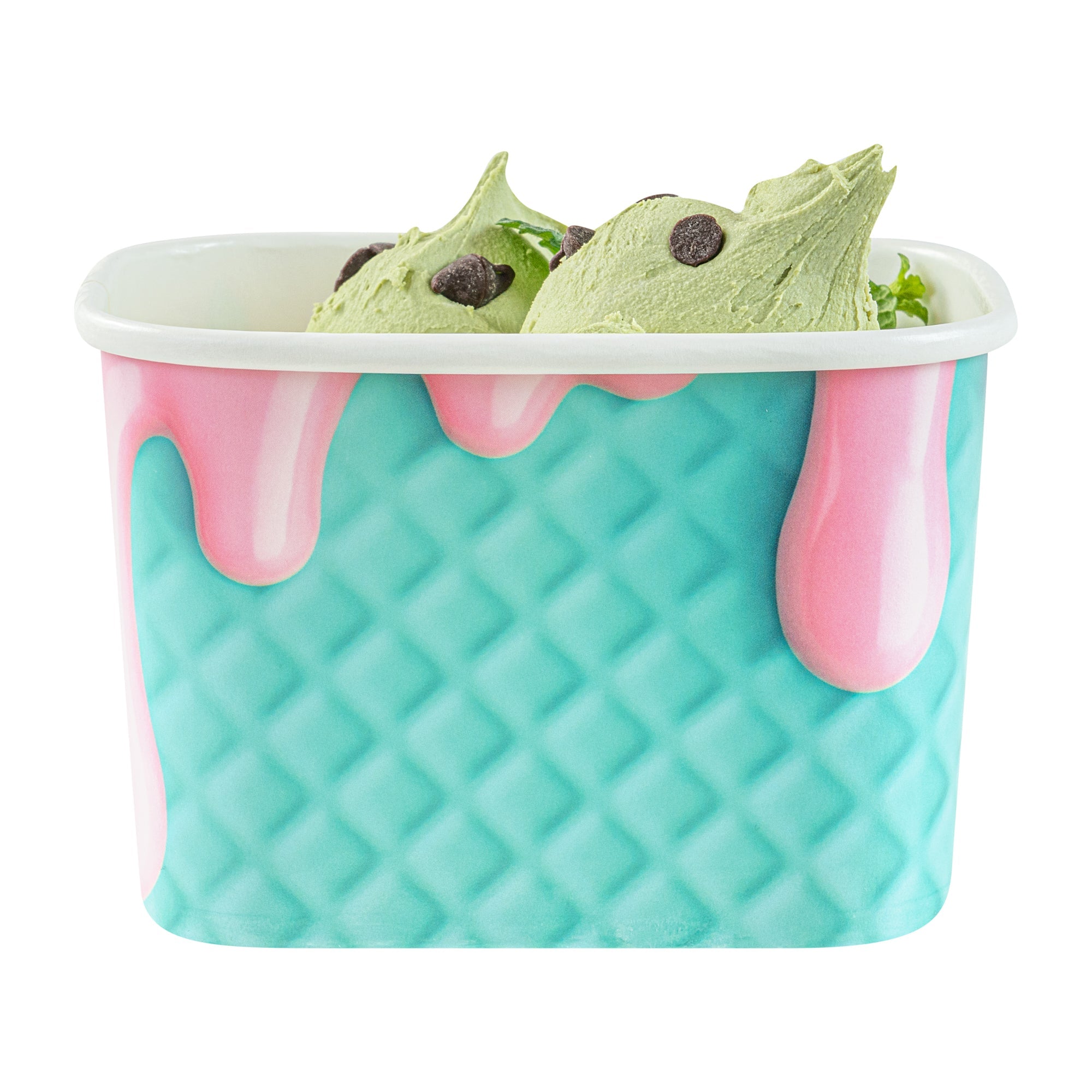 Coppetta 12 oz Square Bubblegum Splash Paper To Go Cup - 4 1/4" x 3 1/4" x 2 3/4" - 200 count box