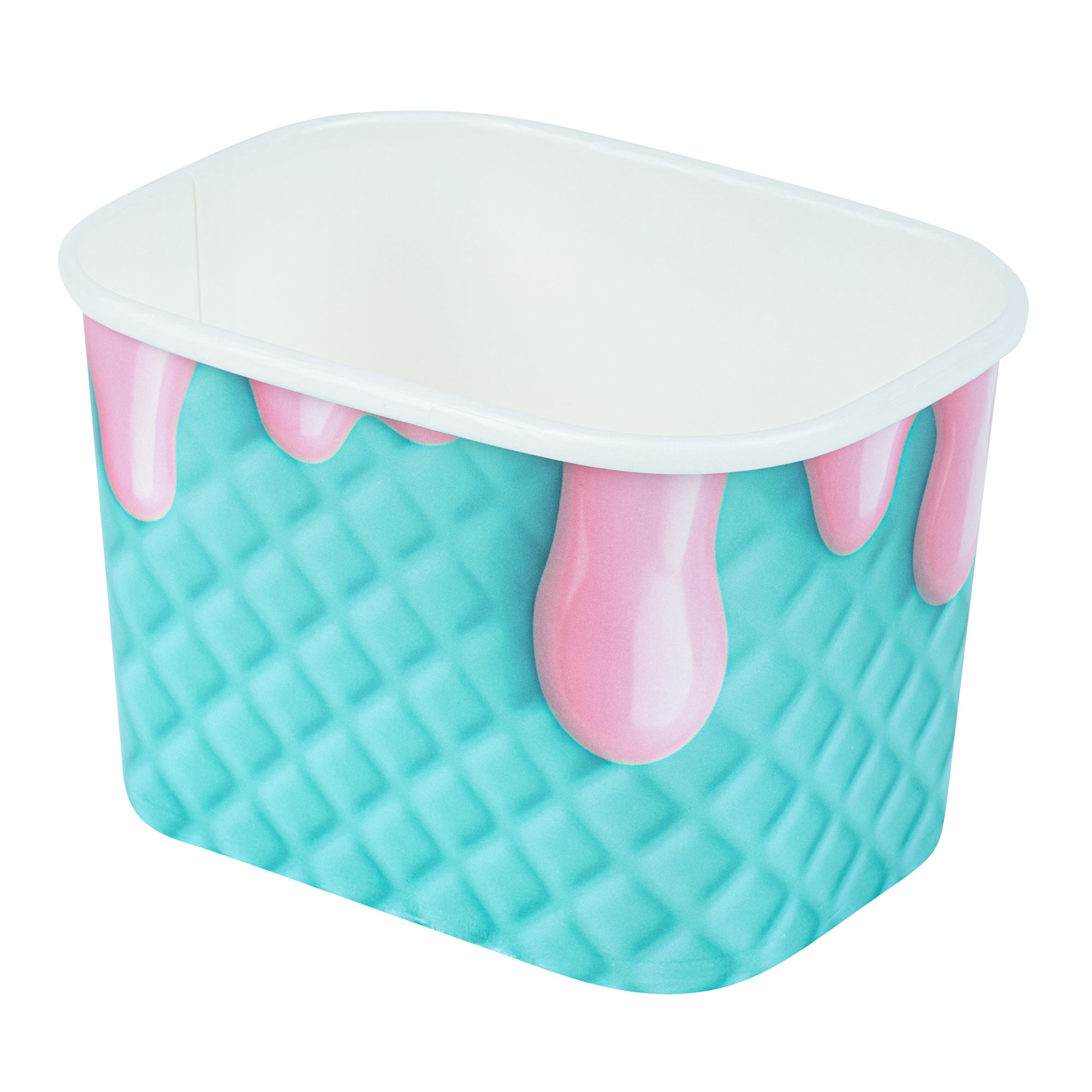 Coppetta 12 oz Square Bubblegum Splash Paper To Go Cup - 4 1/4" x 3 1/4" x 2 3/4" - 200 count box