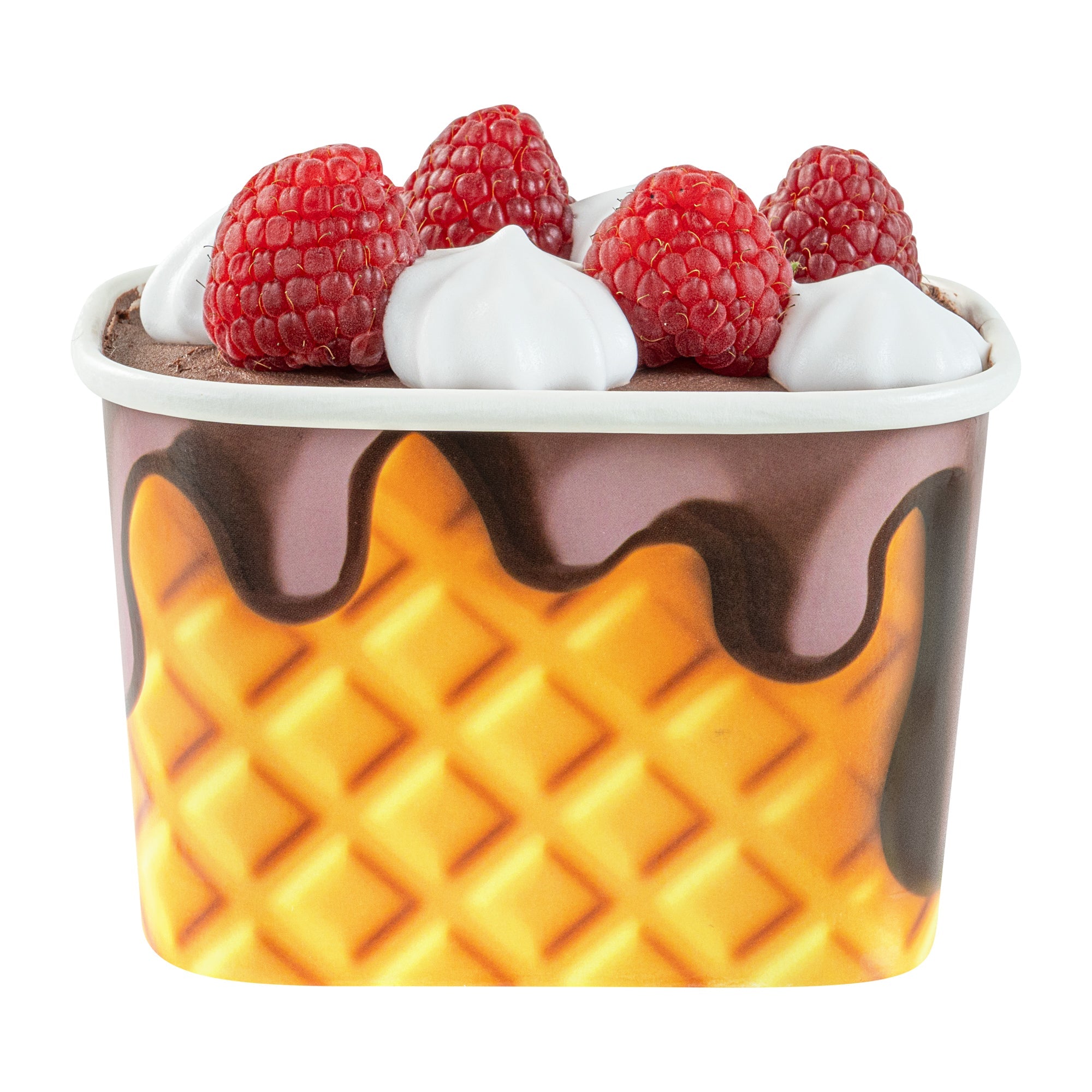 Coppetta 12 oz Square Chocolate Drizzle Paper To Go Cup - 4 1/4" x 3 1/4" x 2 3/4" - 200 count box
