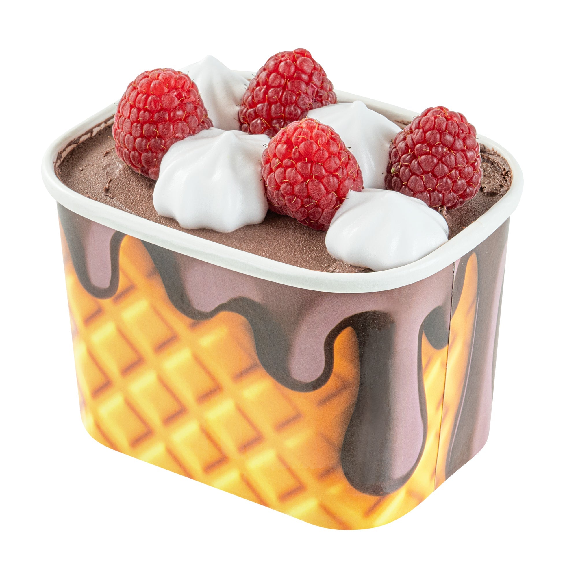 Coppetta 12 oz Square Chocolate Drizzle Paper To Go Cup - 4 1/4" x 3 1/4" x 2 3/4" - 200 count box