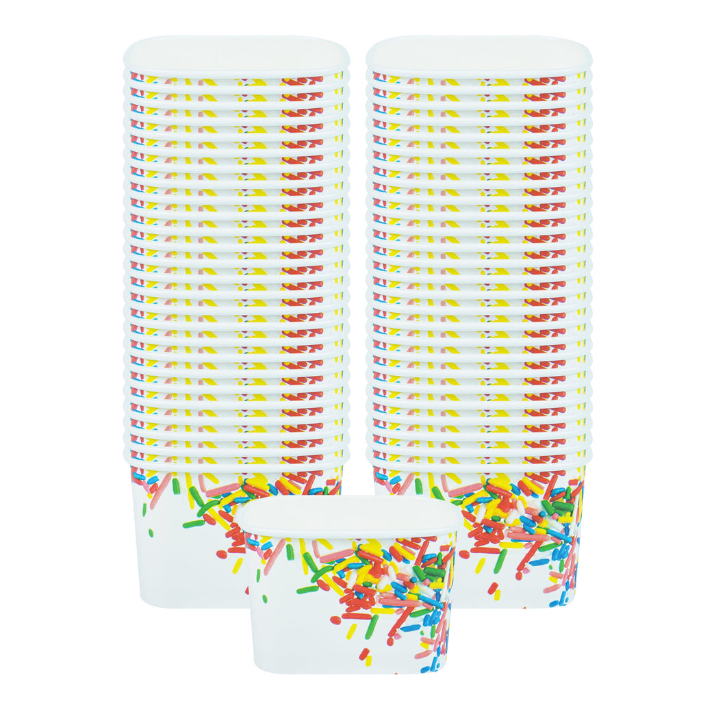 Coppetta 12 oz Square Paper To Go Cup - with Classic Sprinkles - 4 1/4" x 3 1/4" x 2 3/4" - 200 count box