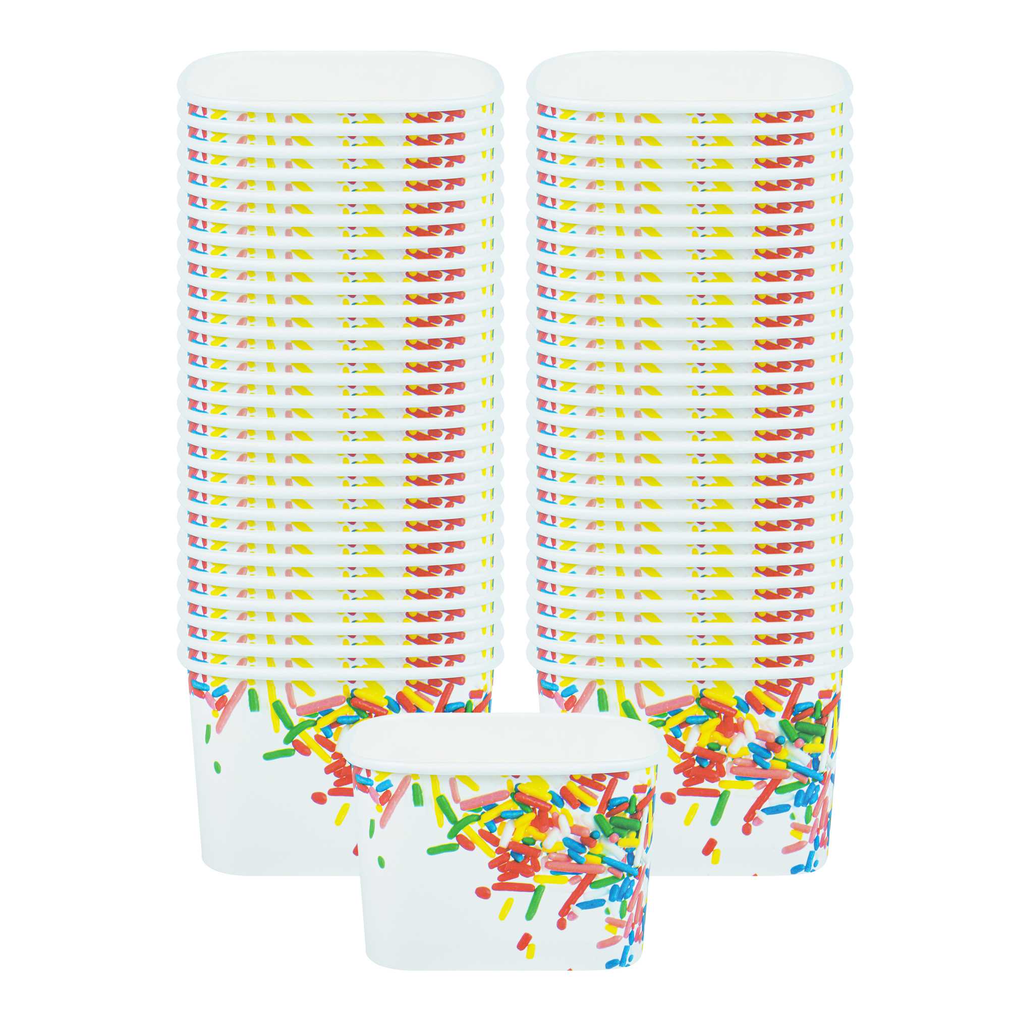 Coppetta 12 oz Square Paper To Go Cup - with Classic Sprinkles - 4 1/4" x 3 1/4" x 2 3/4" - 50 count box