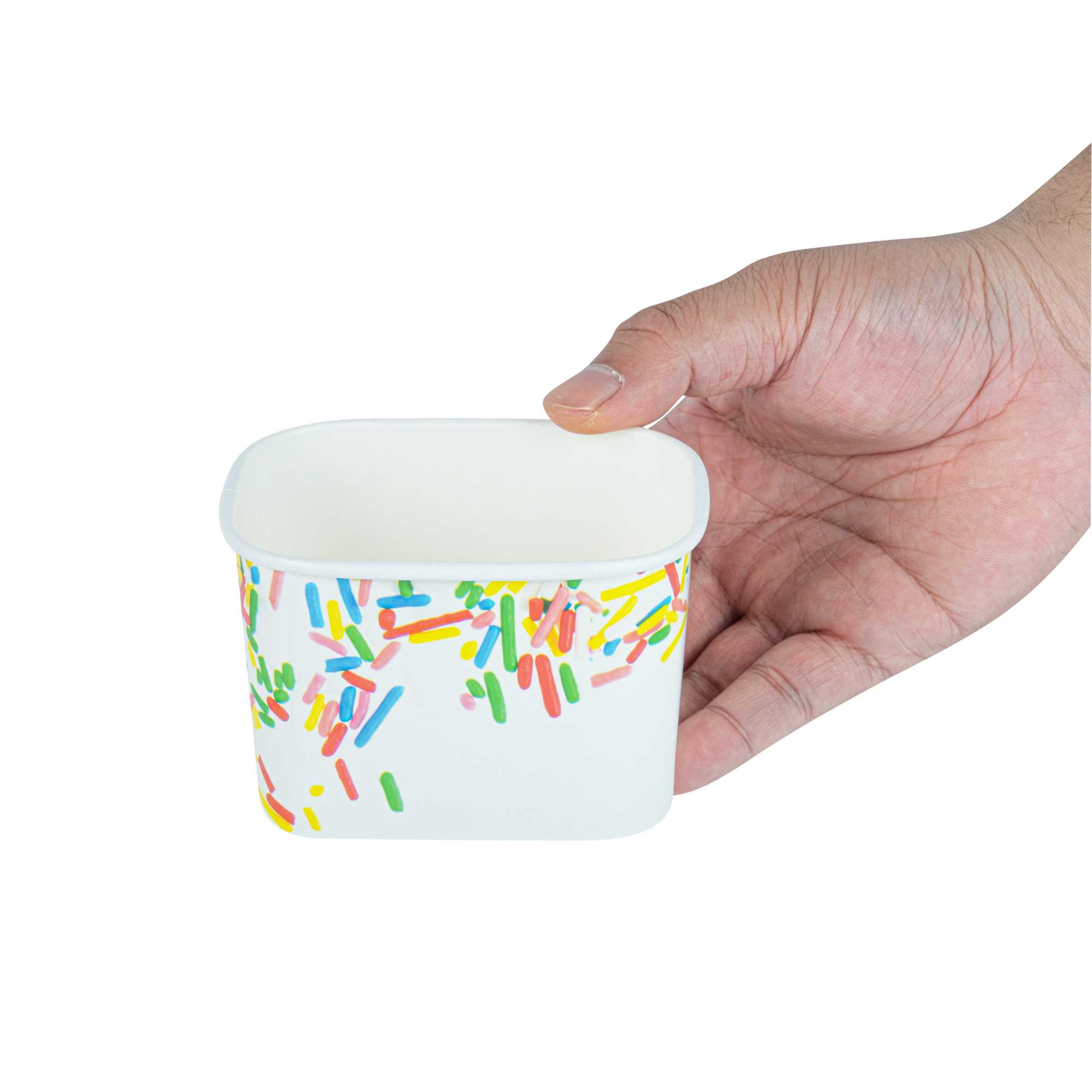 Coppetta 12 oz Square Paper To Go Cup - with Classic Sprinkles - 4 1/4" x 3 1/4" x 2 3/4" - 50 count box