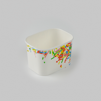 Coppetta 12 oz Square Paper To Go Cup - with Classic Sprinkles - 4 1/4" x 3 1/4" x 2 3/4" - 50 count box