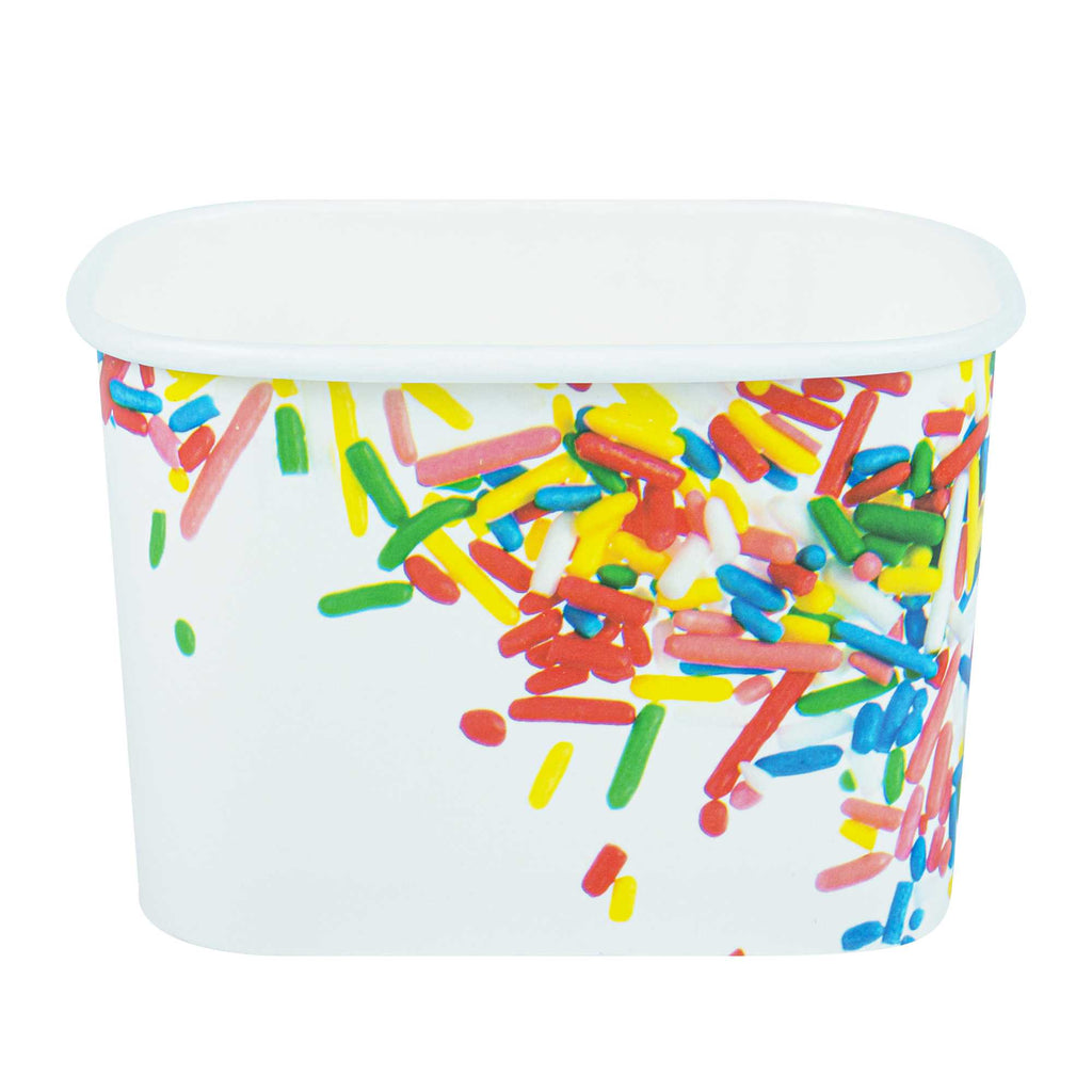 Coppetta 12 oz Square Paper To Go Cup - with Classic Sprinkles - 4 1/4" x 3 1/4" x 2 3/4" - 50 count box