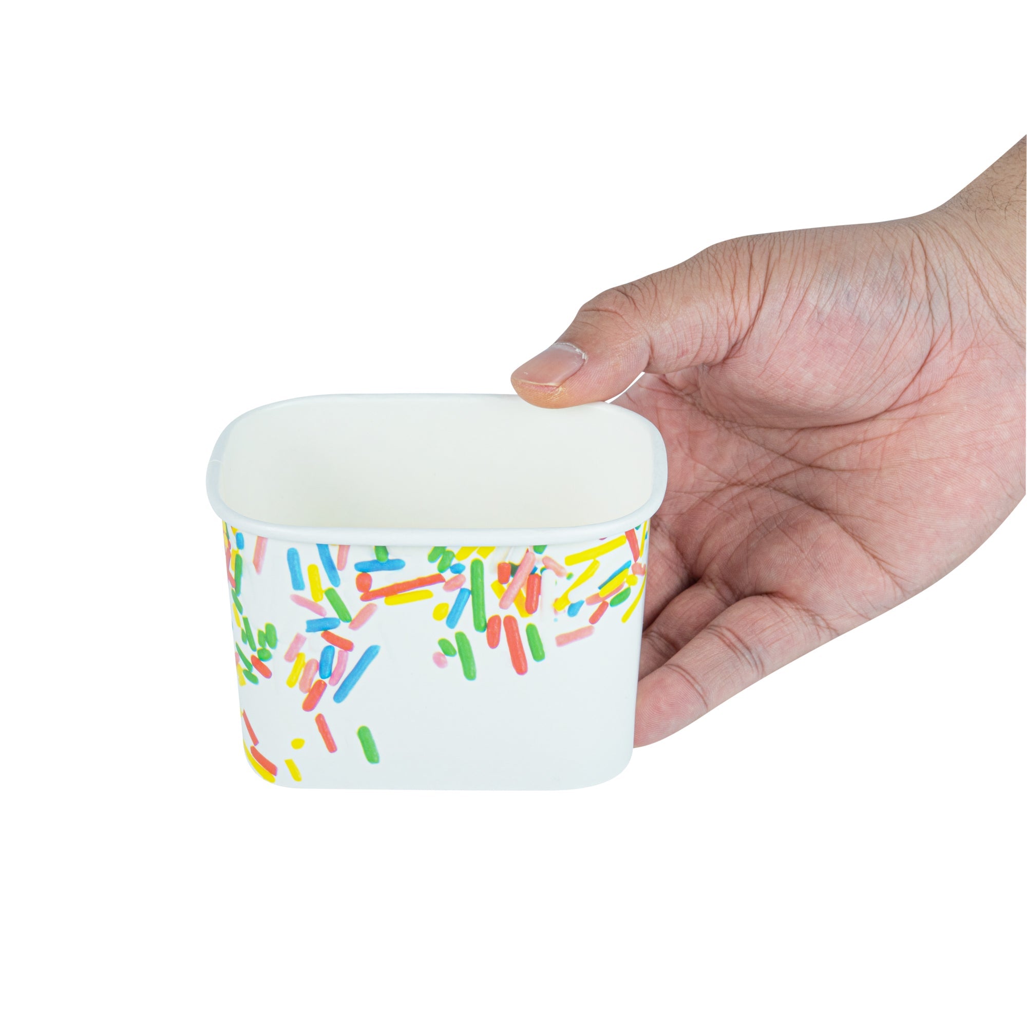Coppetta 12 oz Square Paper To Go Cup - with Classic Sprinkles - 4 1/4" x 3 1/4" x 2 3/4" - 200 count box