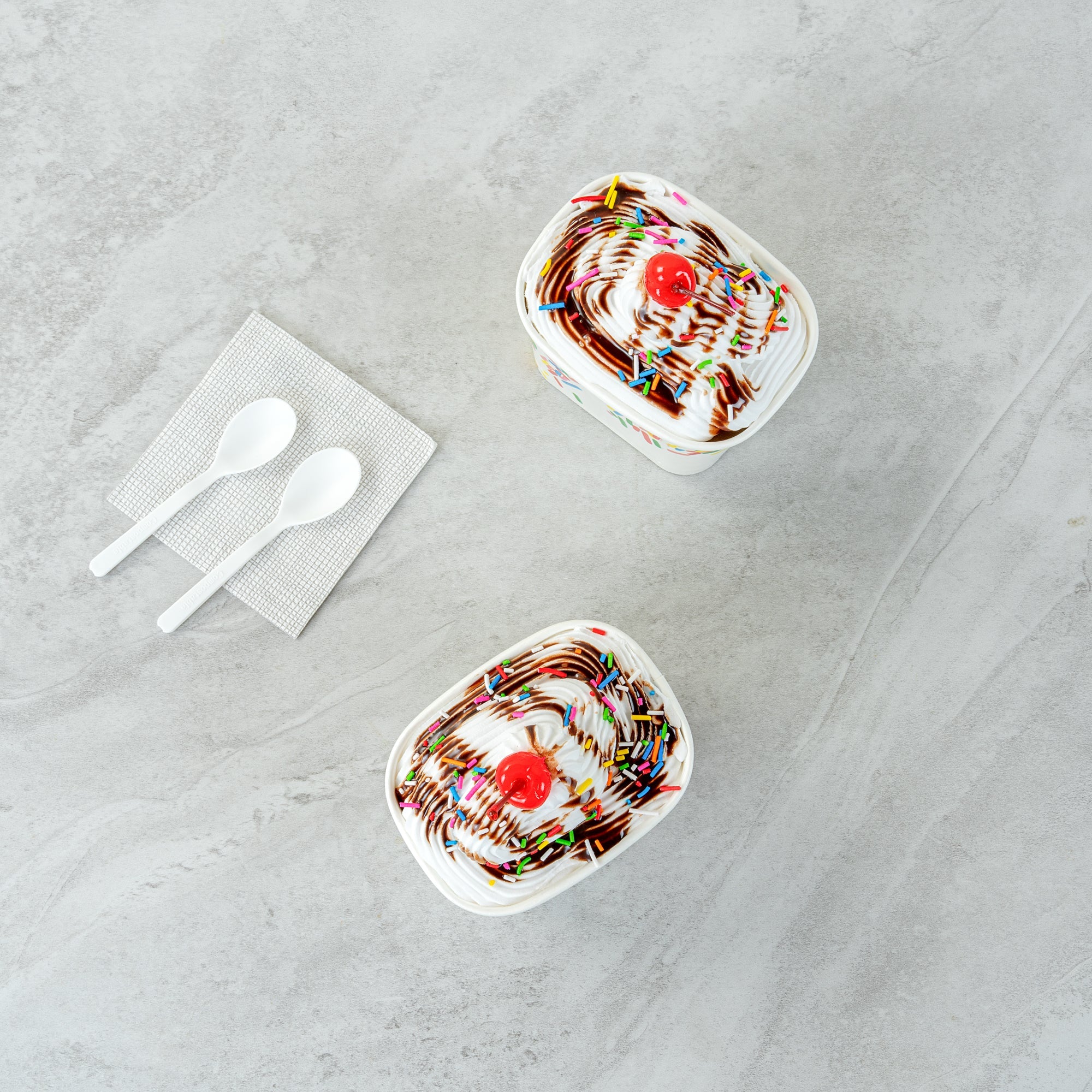 Coppetta 12 oz Square Paper To Go Cup - with Classic Sprinkles - 4 1/4" x 3 1/4" x 2 3/4" - 200 count box
