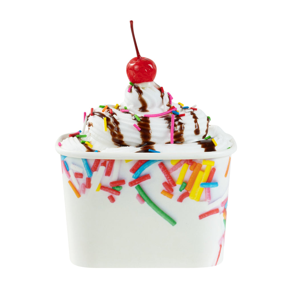 Coppetta 12 oz Square Paper To Go Cup - with Festive Sprinkles - 4 1/4" x 3 1/4" x 2 3/4" - 200 count box