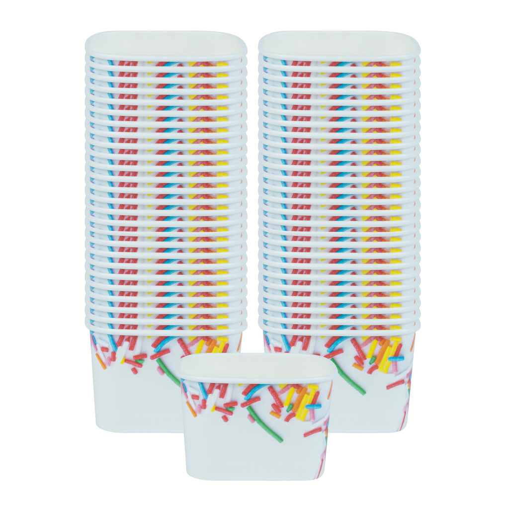 Coppetta 12 oz Square Paper To Go Cup - with Festive Sprinkles - 4 1/4" x 3 1/4" x 2 3/4" - 200 count box