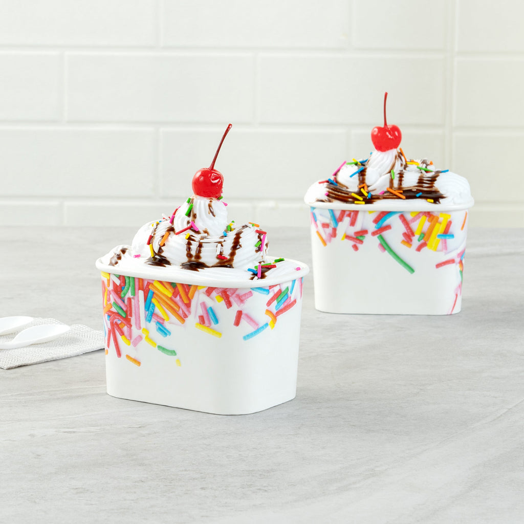 Coppetta 12 oz Square Paper To Go Cup - with Festive Sprinkles - 4 1/4" x 3 1/4" x 2 3/4" - 200 count box