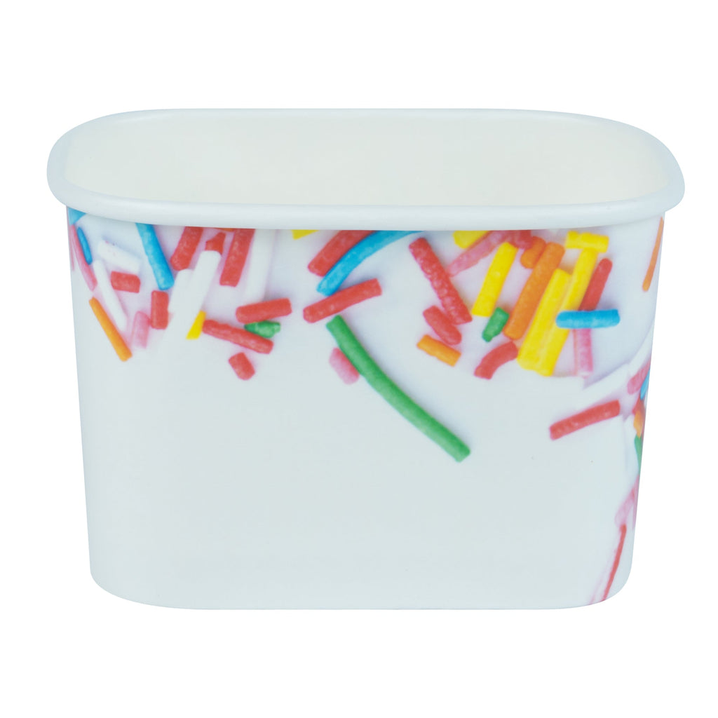 Coppetta 12 oz Square Paper To Go Cup - with Festive Sprinkles - 4 1/4" x 3 1/4" x 2 3/4" - 50 count box