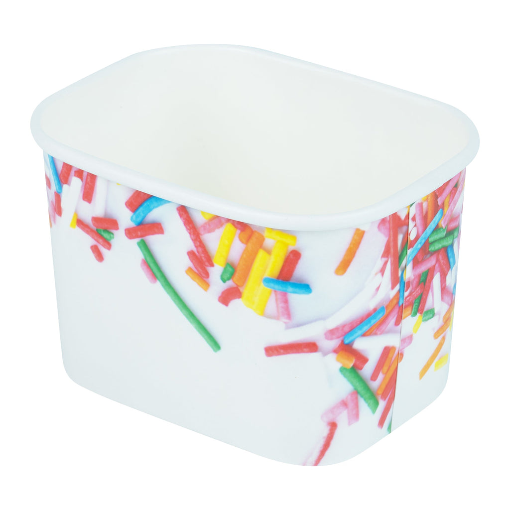 Coppetta 12 oz Square Paper To Go Cup - with Festive Sprinkles - 4 1/4" x 3 1/4" x 2 3/4" - 50 count box