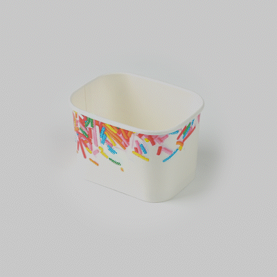 Coppetta 12 oz Square Paper To Go Cup - with Festive Sprinkles - 4 1/4" x 3 1/4" x 2 3/4" - 200 count box