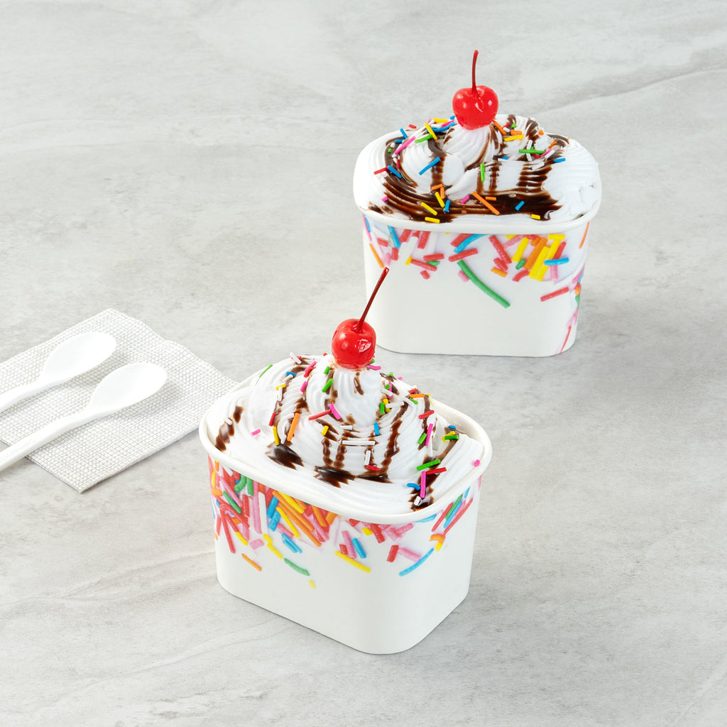 Coppetta 12 oz Square Paper To Go Cup - with Festive Sprinkles - 4 1/4" x 3 1/4" x 2 3/4" - 200 count box