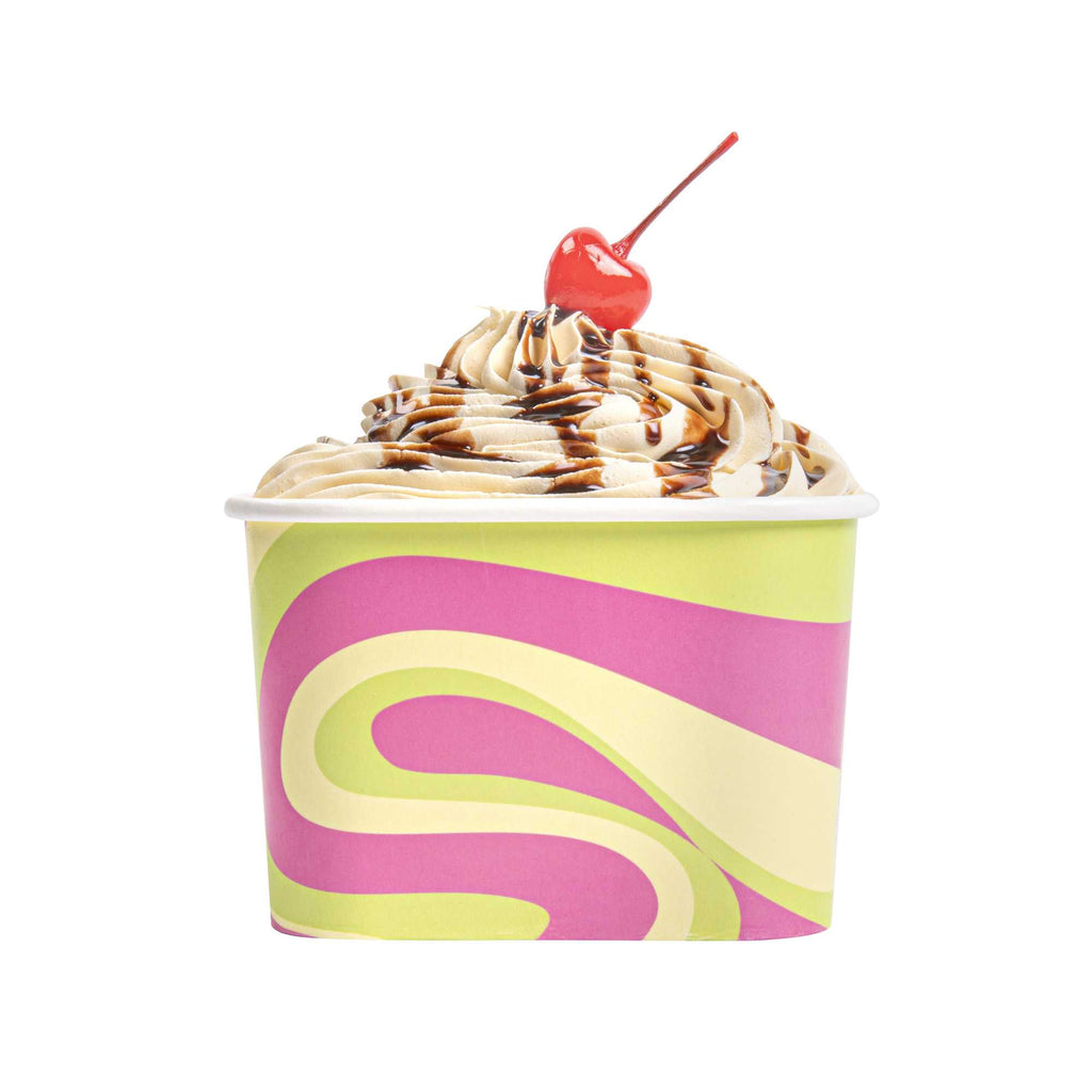 Coppetta 12 oz Square Pastel Groove Paper To Go Cup - 4 1/4" x 3 1/4" x 2 3/4" - 50 count box
