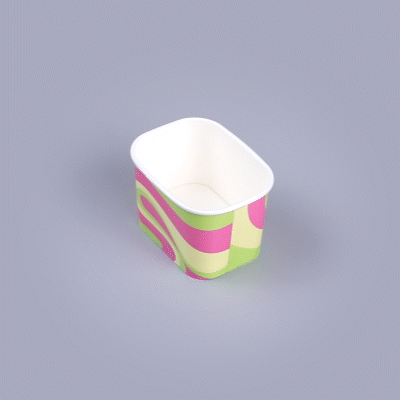 Coppetta 12 oz Square Pastel Groove Paper To Go Cup - 4 1/4" x 3 1/4" x 2 3/4" - 50 count box