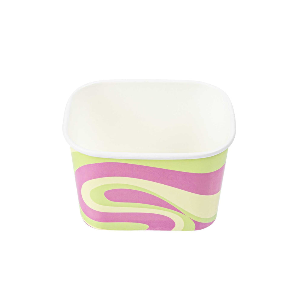 Coppetta 12 oz Square Pastel Groove Paper To Go Cup - 4 1/4" x 3 1/4" x 2 3/4" - 50 count box