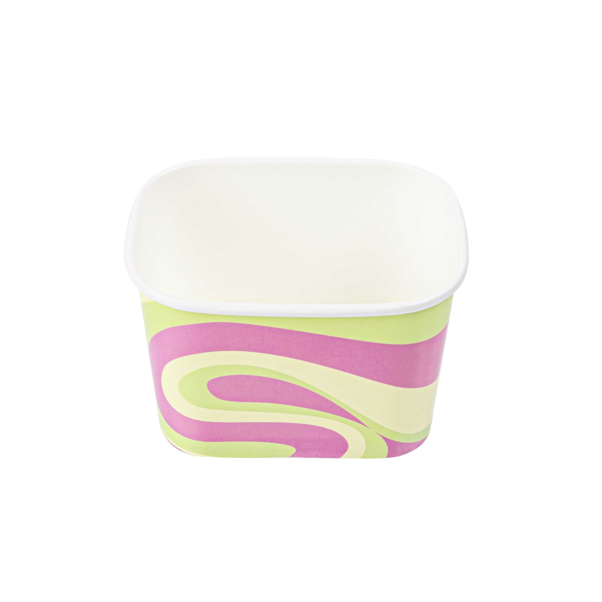 Coppetta 12 oz Square Pastel Groove Paper To Go Cup - 4 1/4" x 3 1/4" x 2 3/4" - 50 count box