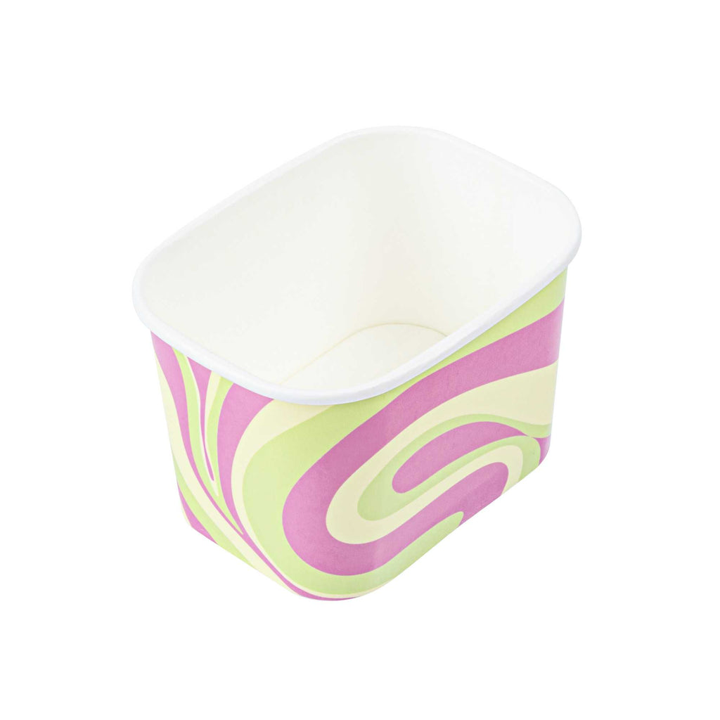 Coppetta 12 oz Square Pastel Groove Paper To Go Cup - 4 1/4" x 3 1/4" x 2 3/4" - 50 count box