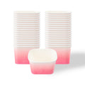 Coppetta 12 oz Square Pink And White Ombre Paper To Go Cup - 4 1/4" x 3 1/4" x 2 3/4" - 200 count box