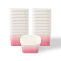 Coppetta 12 oz Square Pink And White Ombre Paper To Go Cup - 4 1/4" x 3 1/4" x 2 3/4" - 50 count box