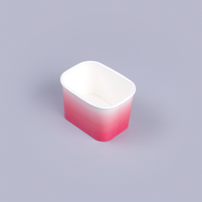 Coppetta 12 oz Square Pink And White Ombre Paper To Go Cup - 4 1/4" x 3 1/4" x 2 3/4" - 200 count box