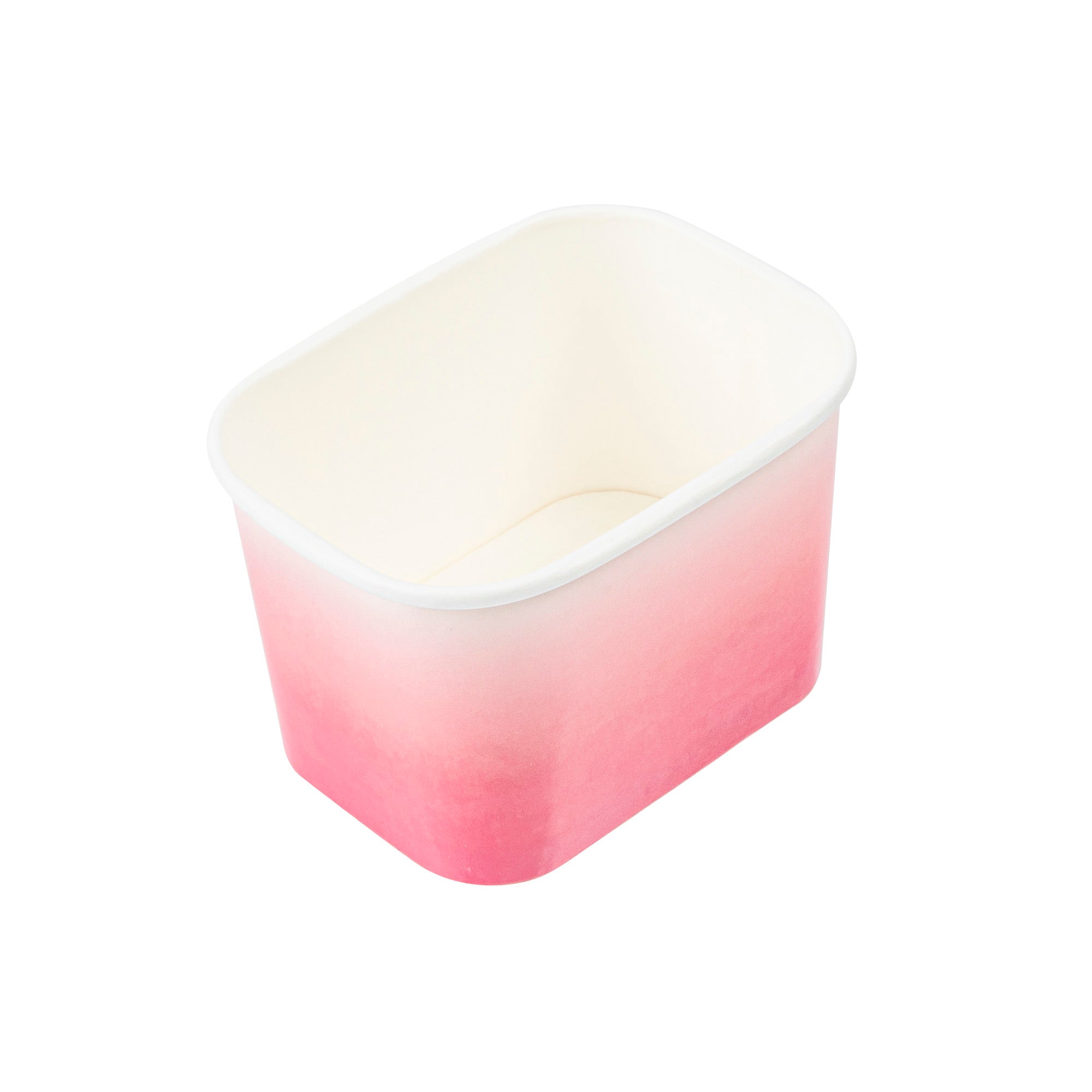 Coppetta 12 oz Square Pink And White Ombre Paper To Go Cup - 4 1/4" x 3 1/4" x 2 3/4" - 200 count box