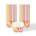 Coppetta 12 oz Square Tropical Twist Paper To Go Cup - 4 1/4" x 3 1/4" x 2 3/4" - 50 count box