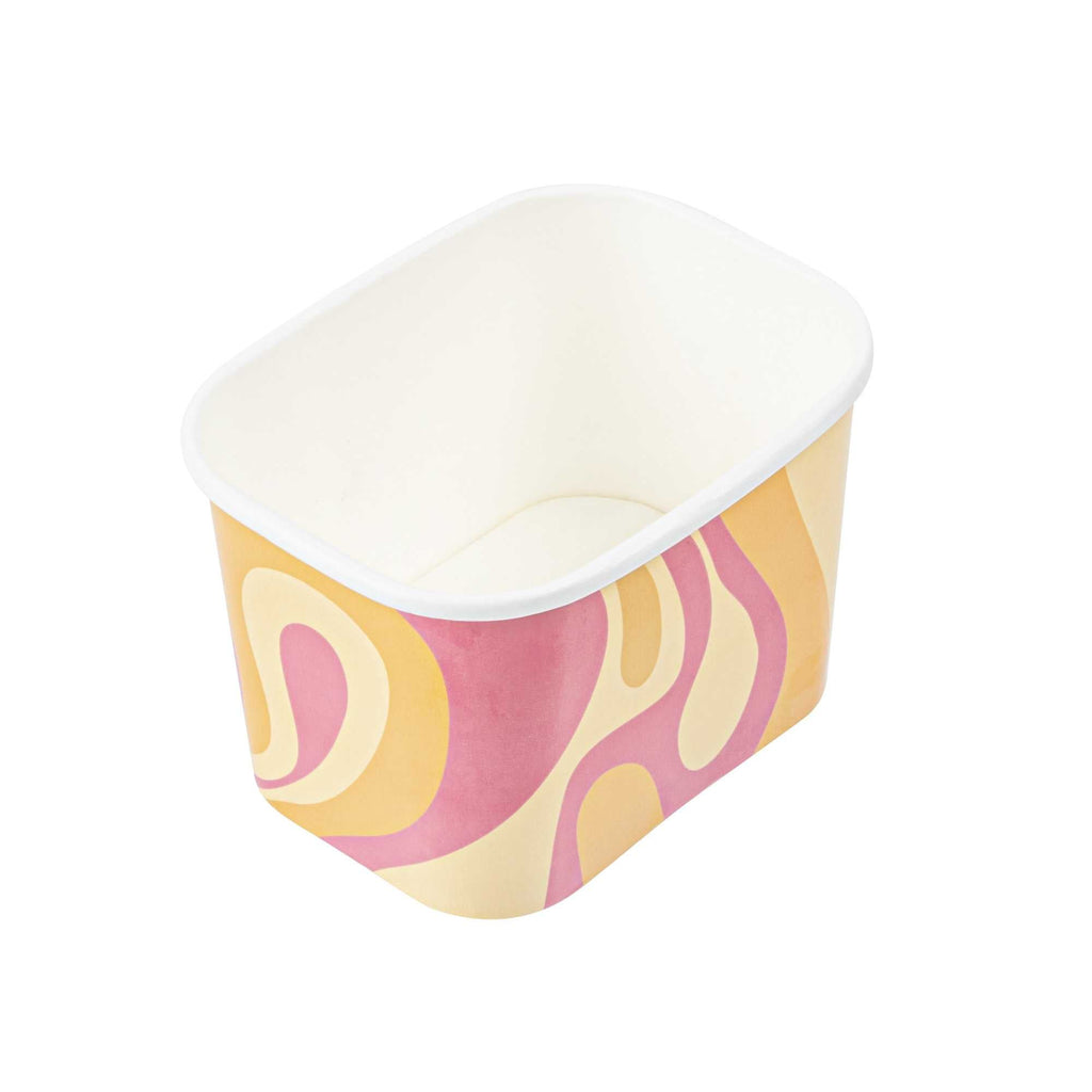 Coppetta 12 oz Square Tropical Twist Paper To Go Cup - 4 1/4" x 3 1/4" x 2 3/4" - 50 count box