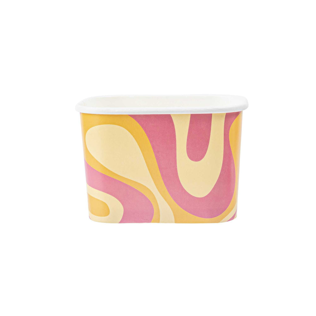 Coppetta 12 oz Square Tropical Twist Paper To Go Cup - 4 1/4" x 3 1/4" x 2 3/4" - 50 count box