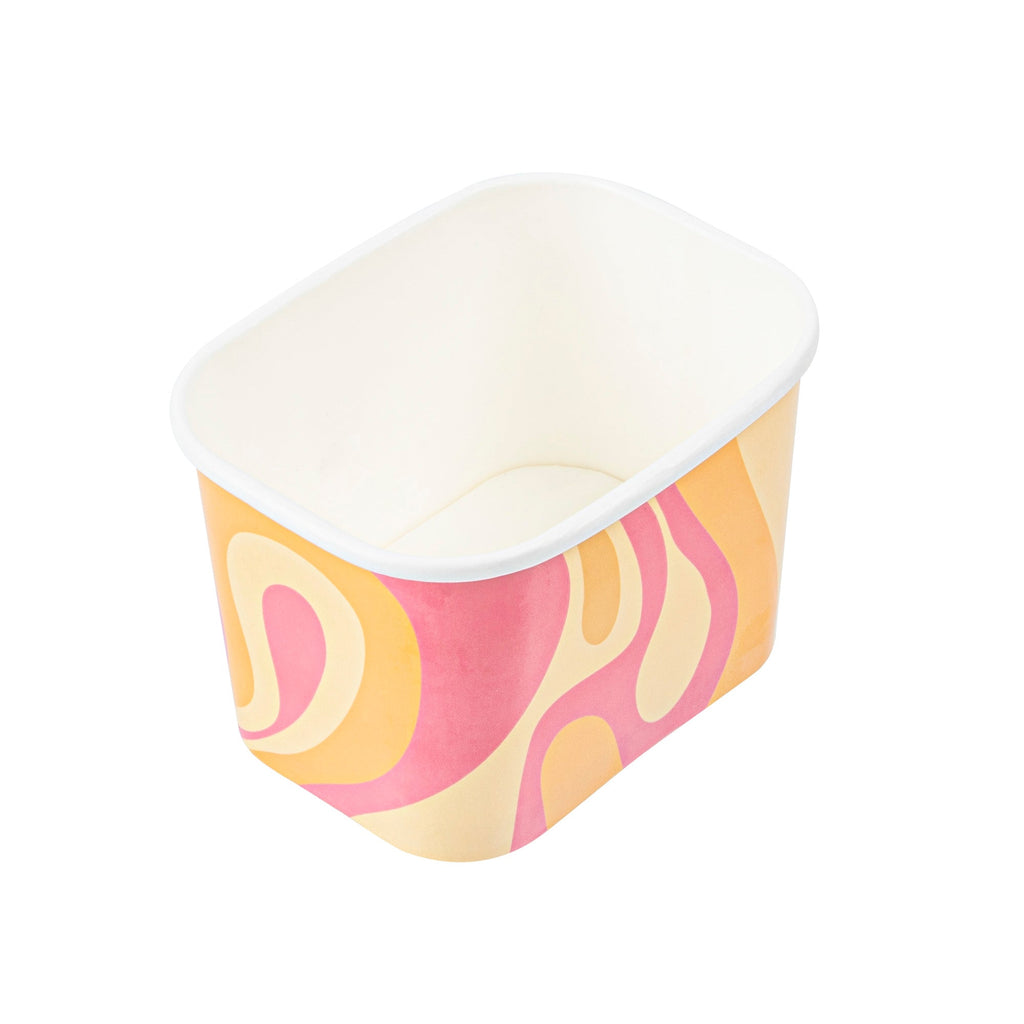 Coppetta 12 oz Square Tropical Twist Paper To Go Cup - 4 1/4" x 3 1/4" x 2 3/4" - 200 count box