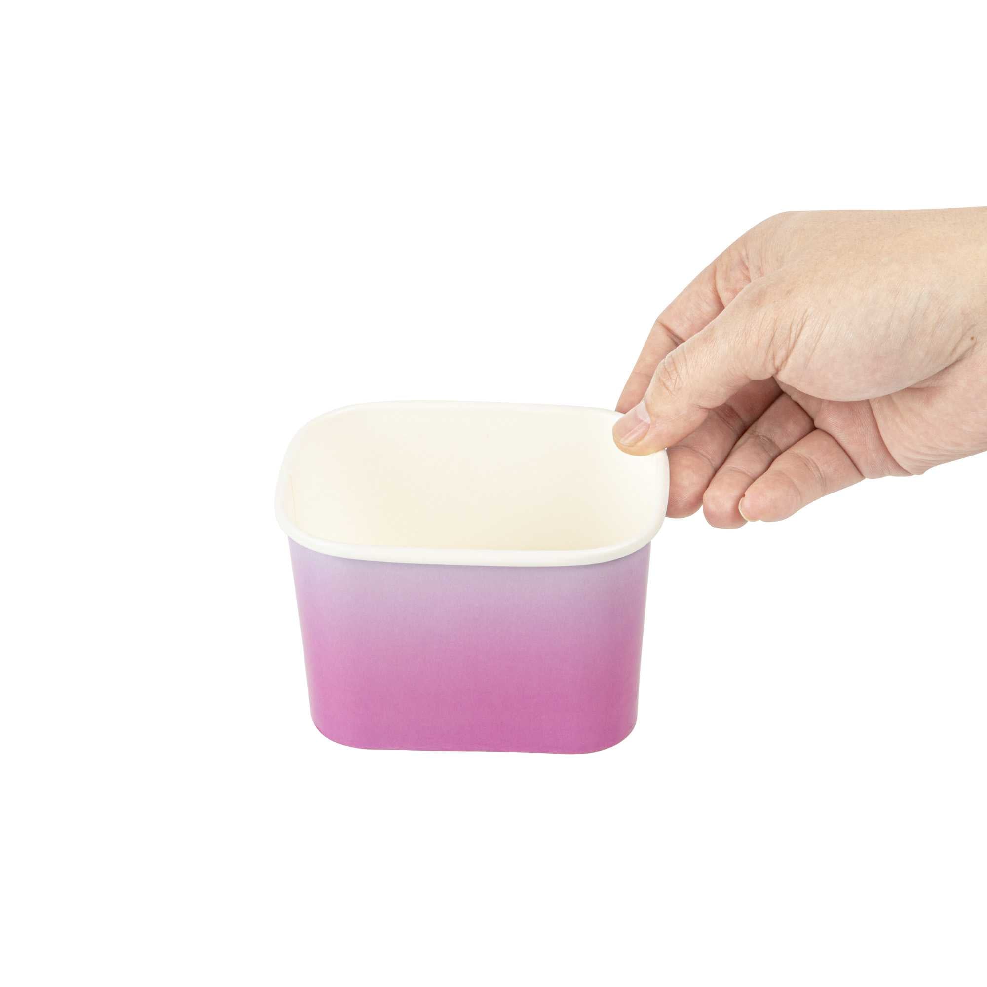 Coppetta 12 oz Square Purple And Blue Ombre Paper To Go Cup - 4 1/4" x 3 1/4" x 2 3/4" - 50 count box