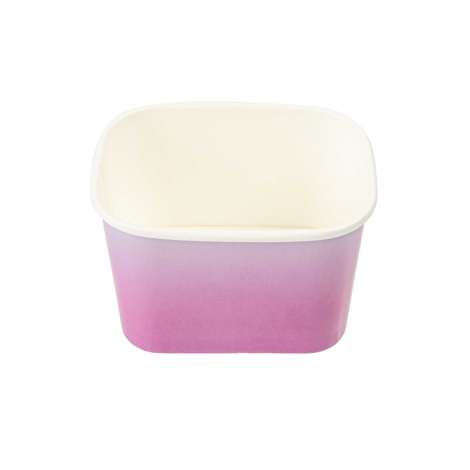 Coppetta 12 oz Square Purple And Blue Ombre Paper To Go Cup - 4 1/4" x 3 1/4" x 2 3/4" - 50 count box