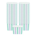 Coppetta 12 oz Square Purple And Blue Stripe Paper To Go Cup - 4 1/4" x 3 1/4" x 2 3/4" - 200 count box