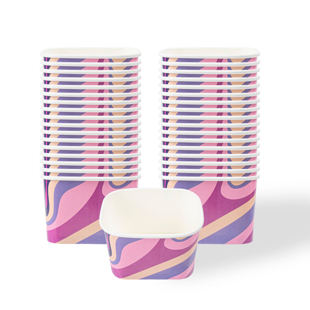Coppetta 12 oz Square Midnight Groove Paper To Go Cup - 4 1/4" x 3 1/4" x 2 3/4" - 200 count box