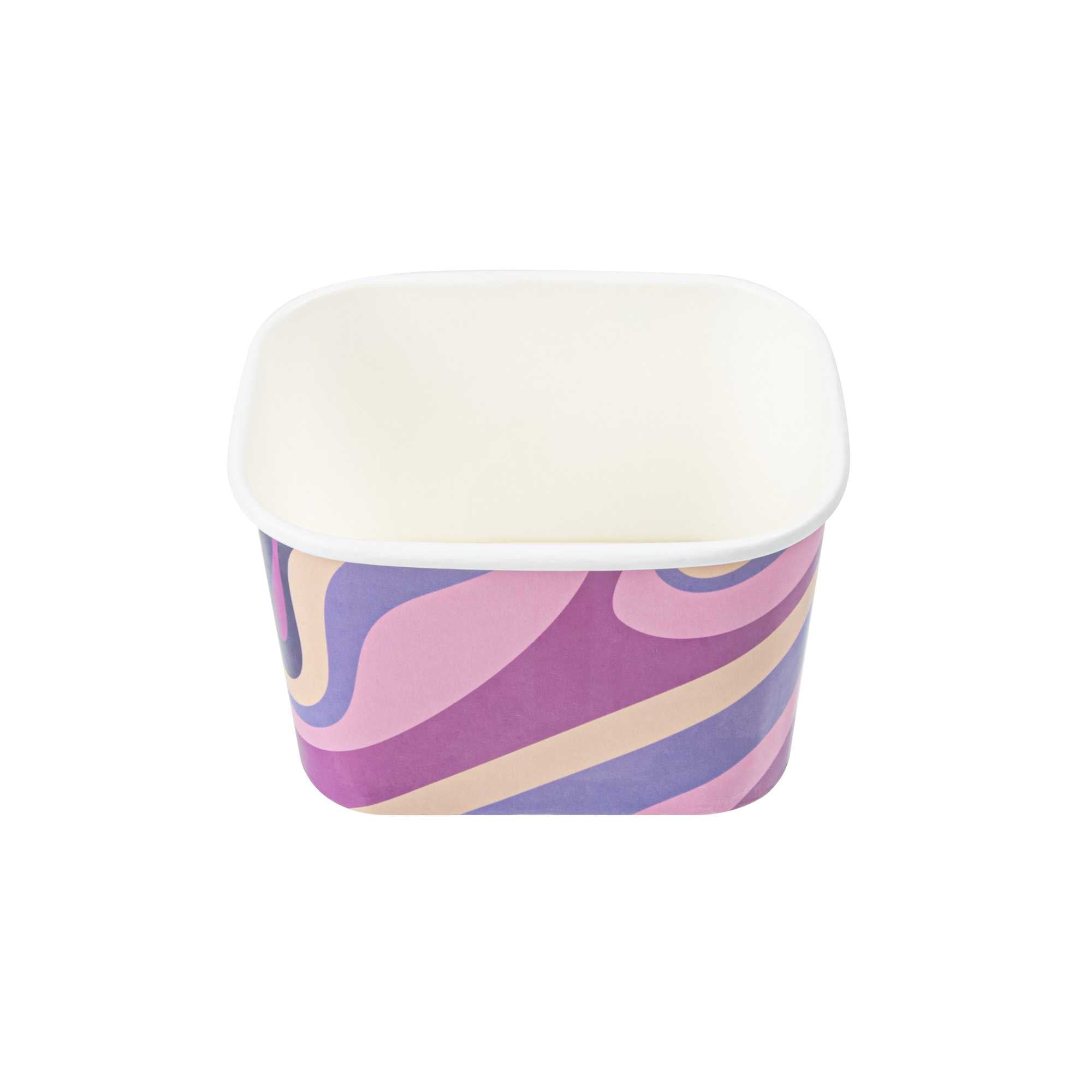 Coppetta 12 oz Square Midnight Groove Paper To Go Cup - 4 1/4" x 3 1/4" x 2 3/4" - 50 count box