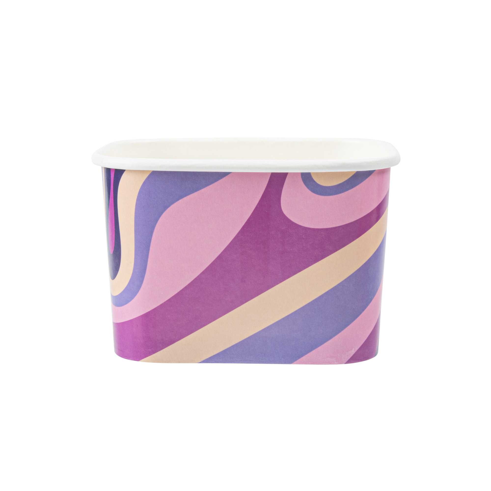 Coppetta 12 oz Square Midnight Groove Paper To Go Cup - 4 1/4" x 3 1/4" x 2 3/4" - 50 count box
