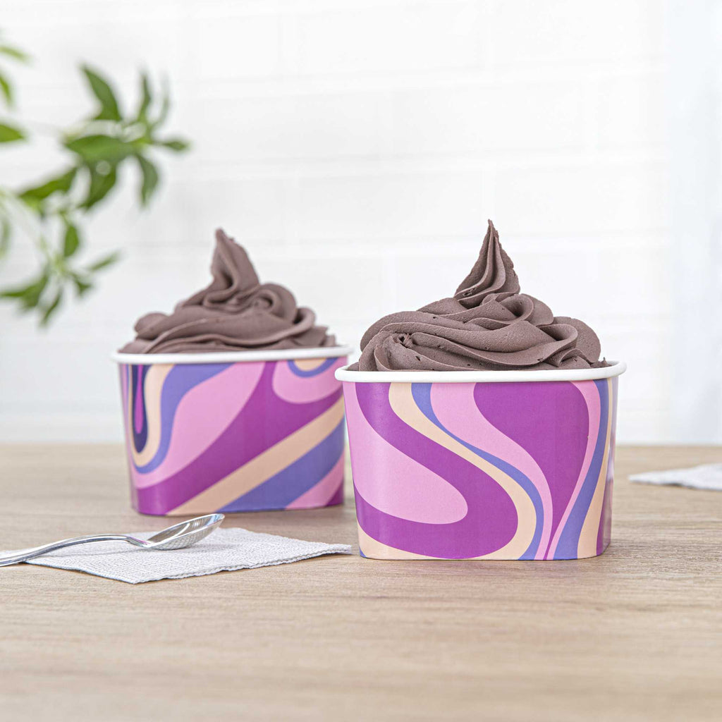 Coppetta 12 oz Square Midnight Groove Paper To Go Cup - 4 1/4" x 3 1/4" x 2 3/4" - 50 count box