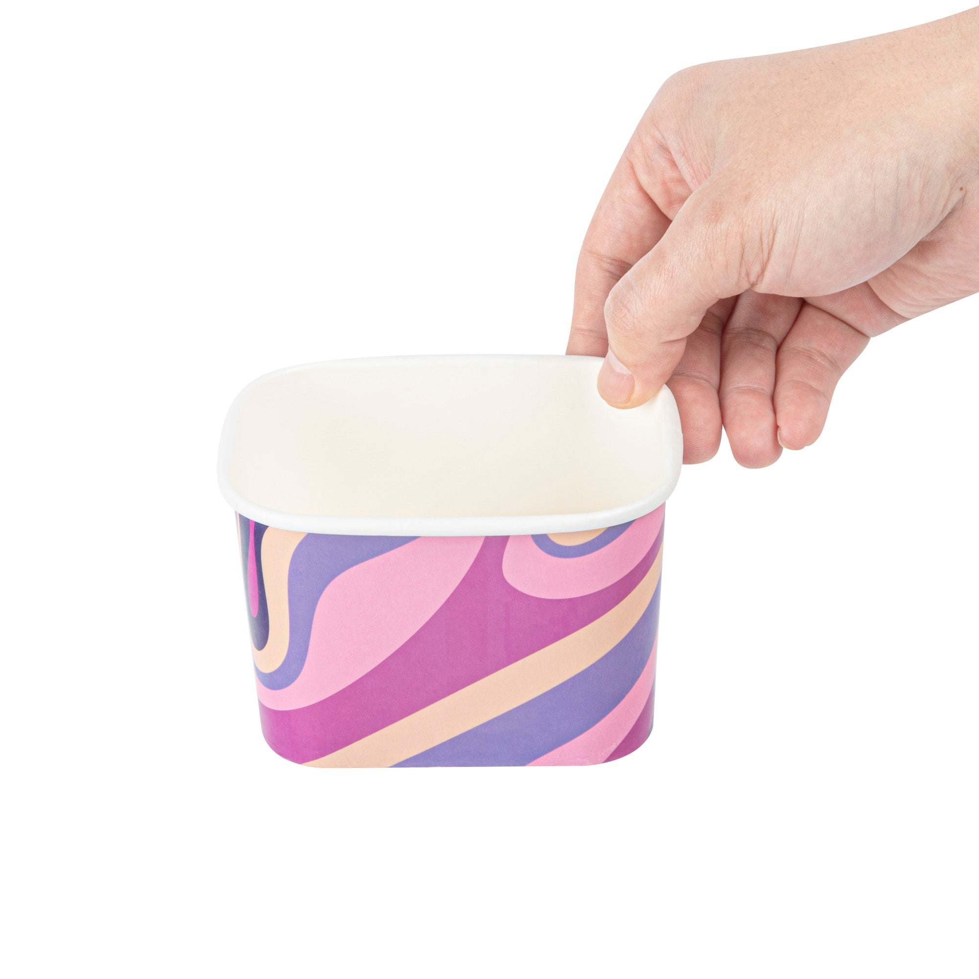 Coppetta 12 oz Square Midnight Groove Paper To Go Cup - 4 1/4" x 3 1/4" x 2 3/4" - 200 count box