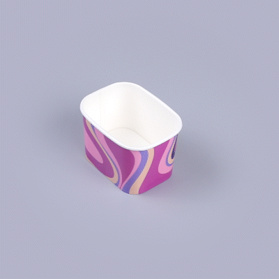 Coppetta 12 oz Square Midnight Groove Paper To Go Cup - 4 1/4" x 3 1/4" x 2 3/4" - 200 count box