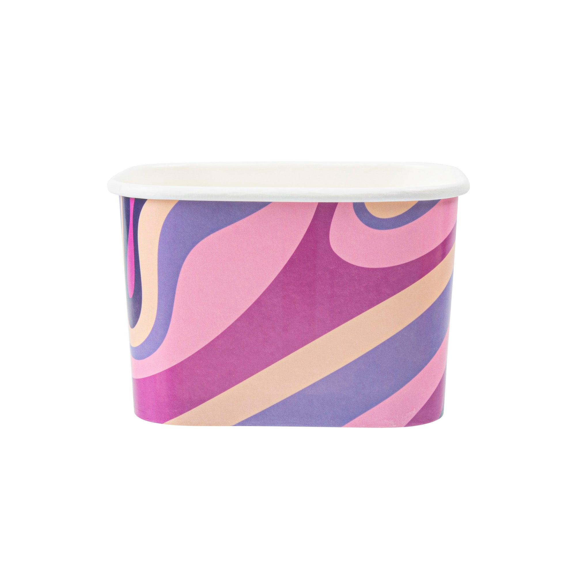 Coppetta 12 oz Square Midnight Groove Paper To Go Cup - 4 1/4" x 3 1/4" x 2 3/4" - 200 count box