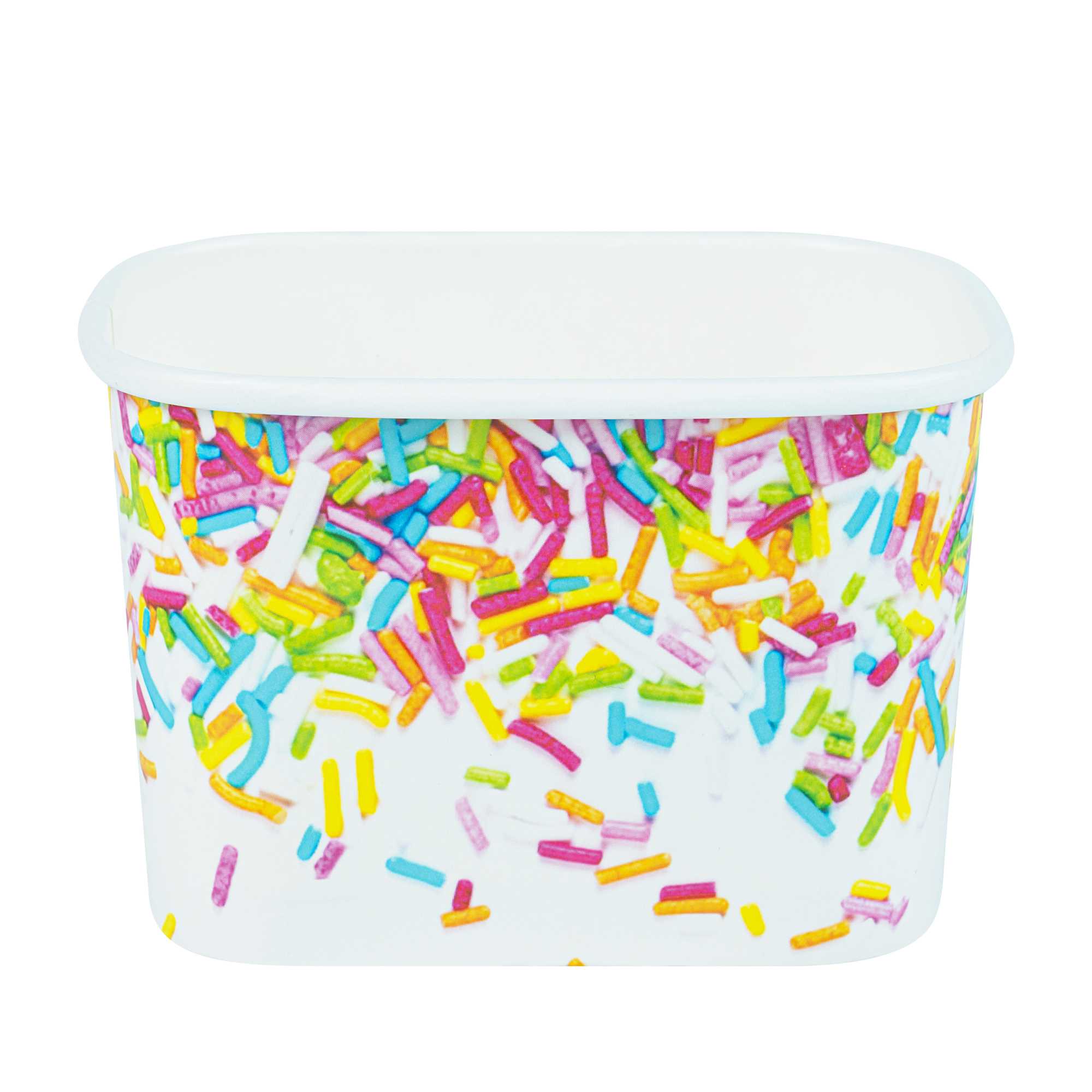 Coppetta 12 oz Square Paper To Go Cup - with Party Sprinkles - 4 1/4" x 3 1/4" x 2 3/4" - 50 count box